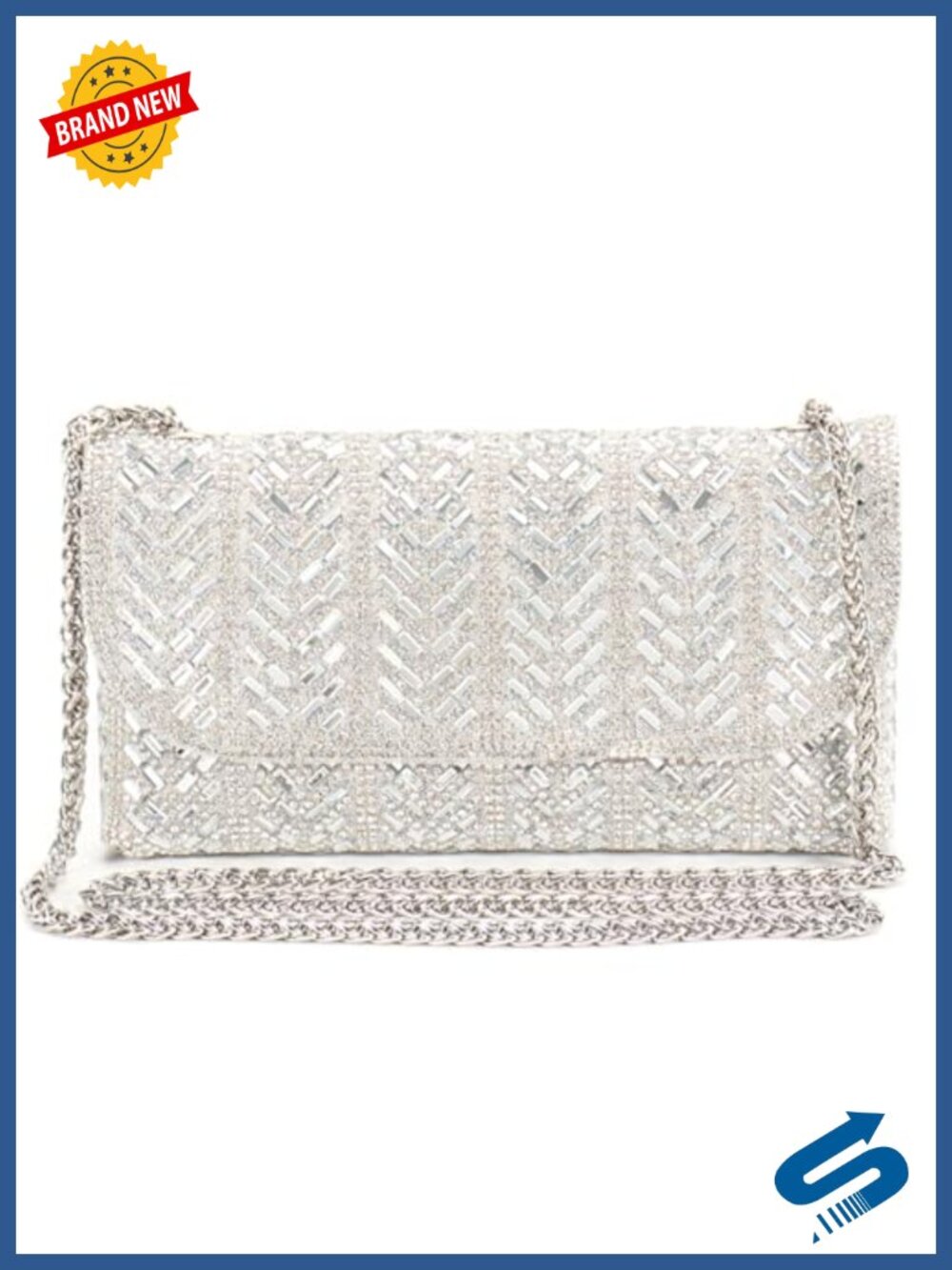 Rhinestone Clutch Purse Studded Evening Bag Faux Leather